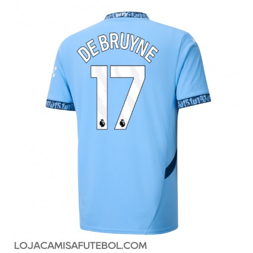 Camisa de Futebol Manchester City Kevin De Bruyne #17 Equipamento Principal 2024-25 Manga Curta